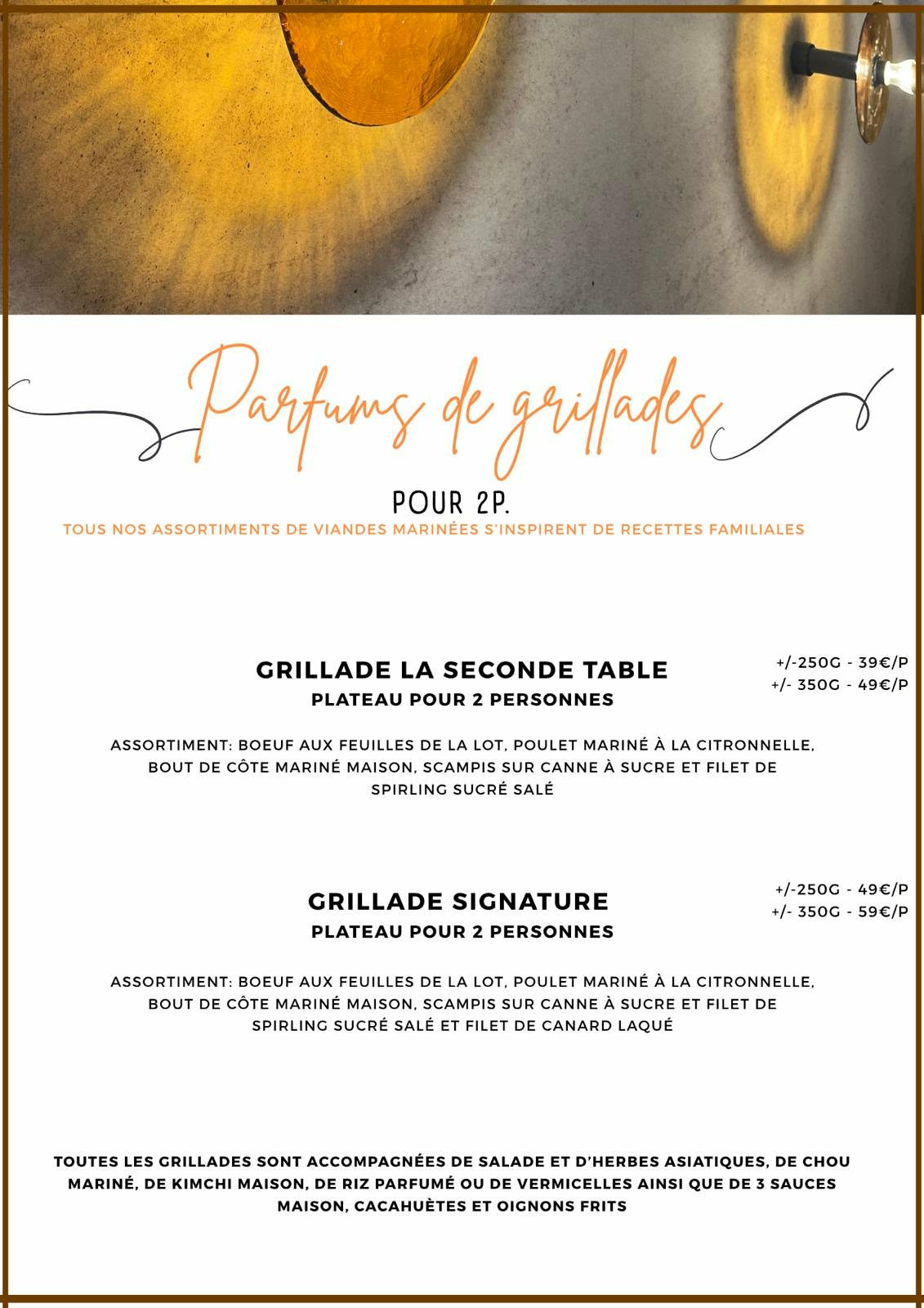 Menu Parfums de Grillades
